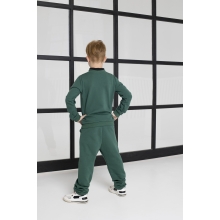 Mokyklinis užsegamas unisex tamsiai žalias džemperis