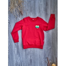 Red jumper with embroidered heart