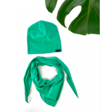 Žalia vaikiška džersio kepurė su kaklaskare