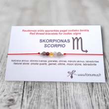 Raudonojo siūlo apyrankė skorpiono zodiako ženklo atstovui